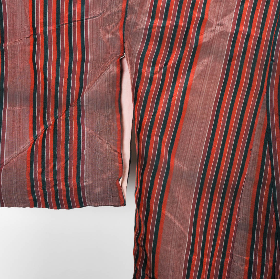 Red, Black, and Purple Striped Texuba Kimono