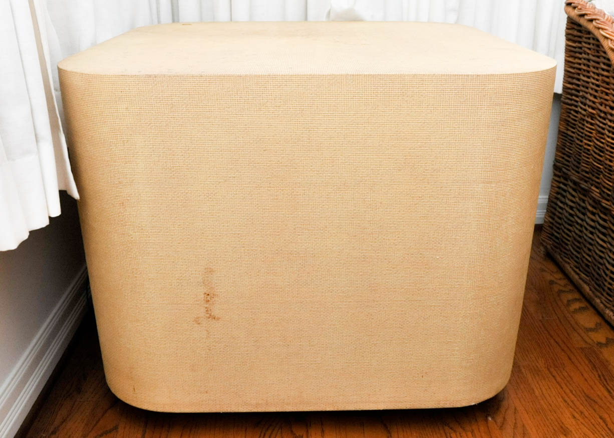 Grasscloth Cube Table