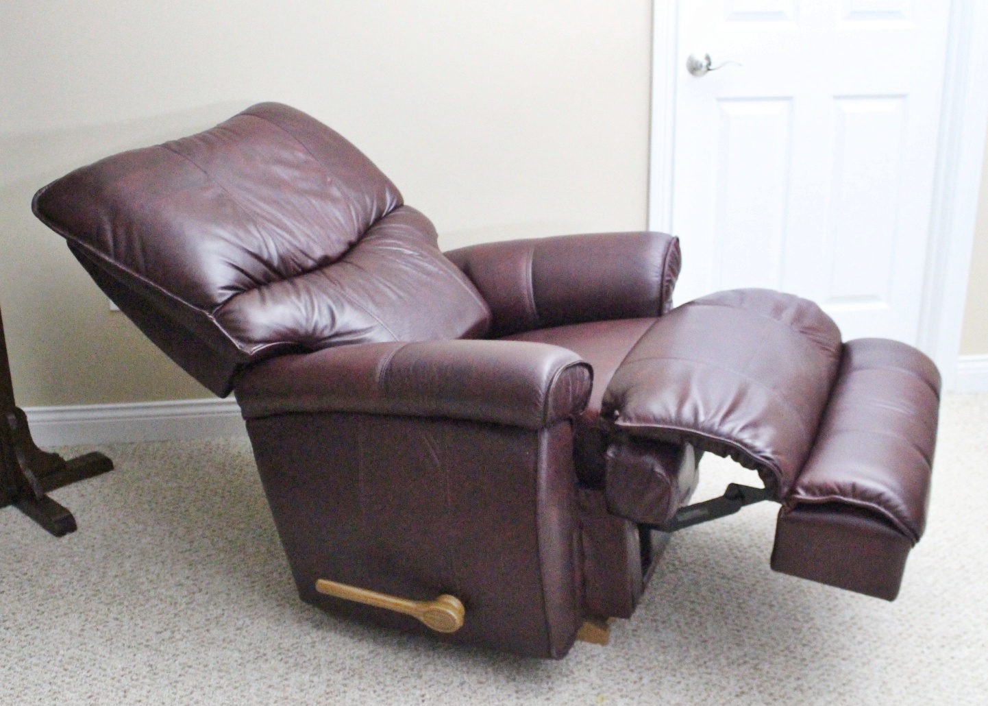 La-Z-Boy Deep Burgundy Leather Recliner