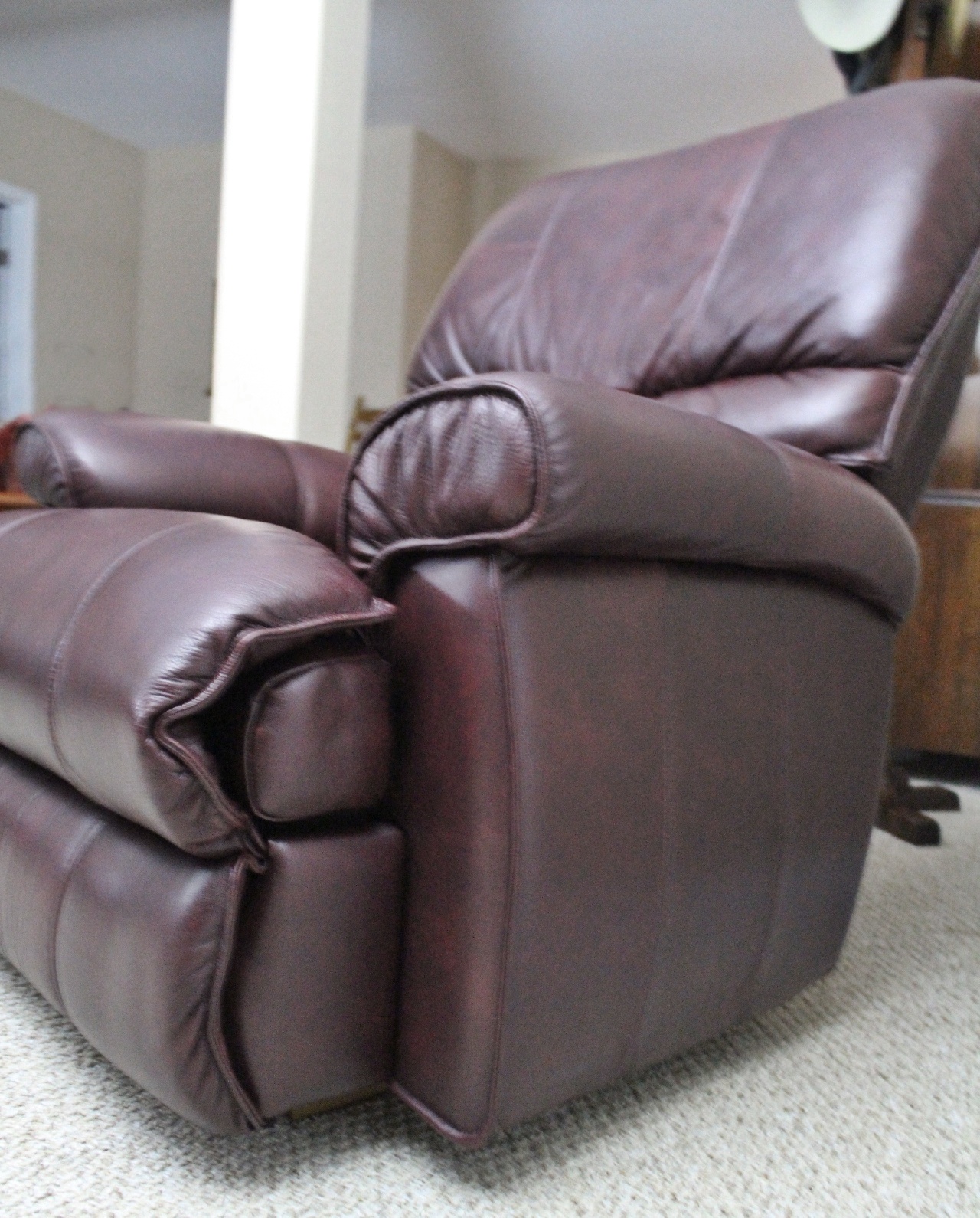 La-Z-Boy Deep Burgundy Leather Recliner