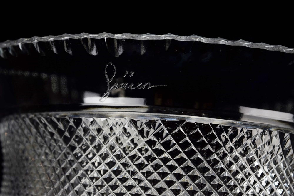 Cut Crystal Umbrella Stand, Signed