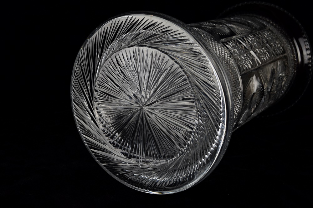 Cut Crystal Umbrella Stand, Signed