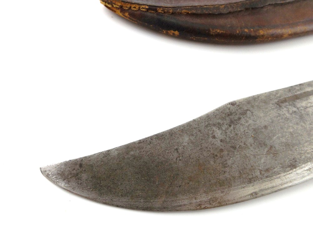 Antique Bowie Knife with Leather Sheath