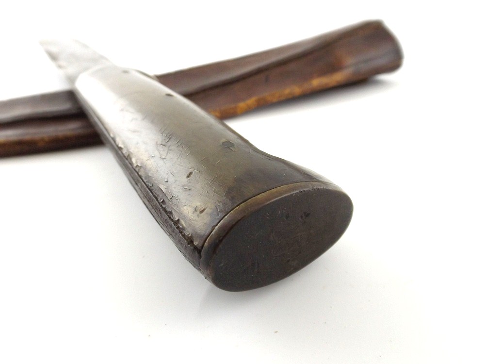 Antique Bowie Knife with Leather Sheath