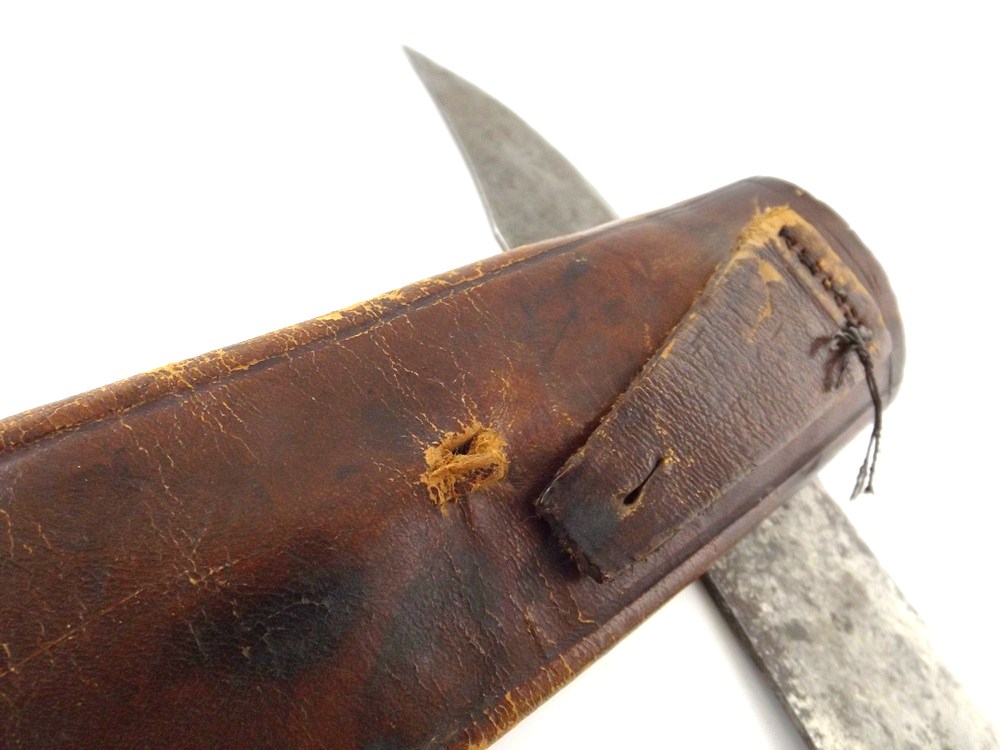 Antique Bowie Knife with Leather Sheath