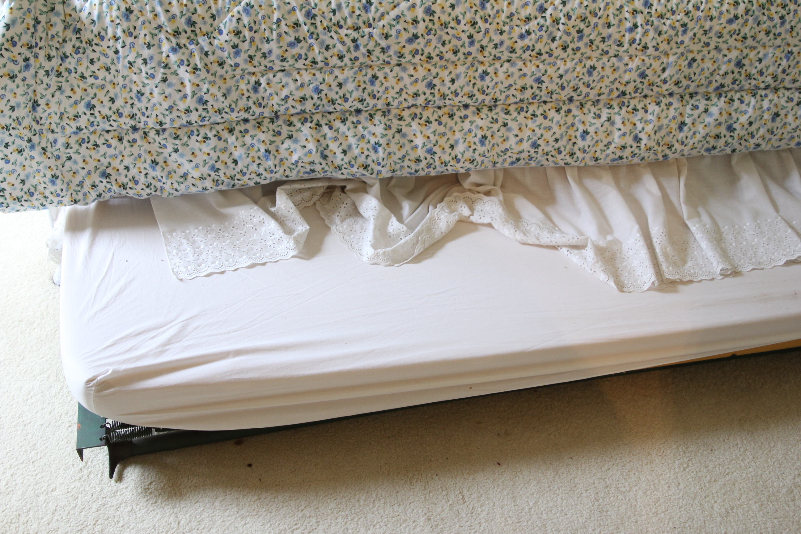 Antique Iron and Brass Trundle Bed