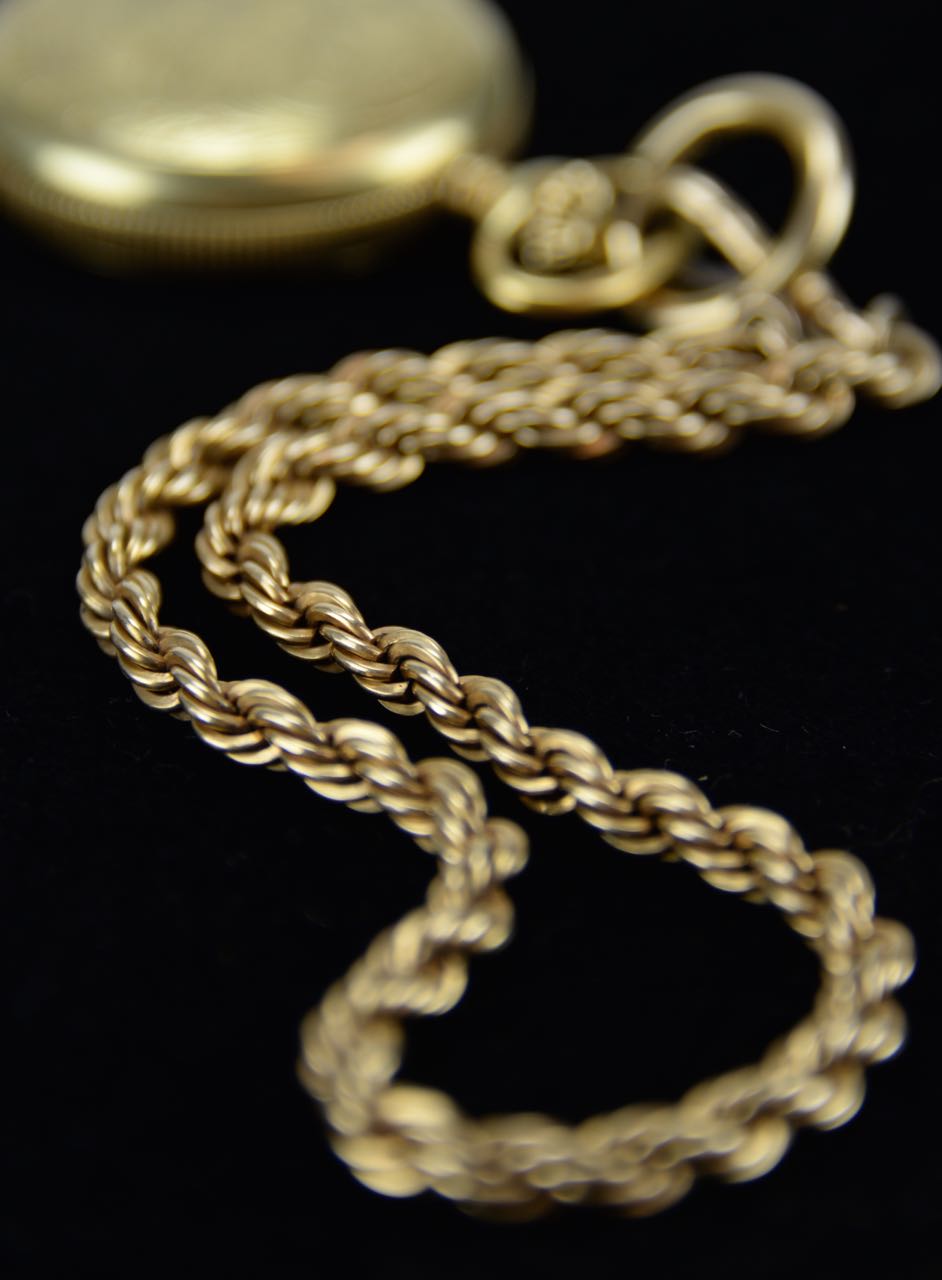 Women's Vintage Caravelle Pocket Watch and 12 Karat Gold Chain