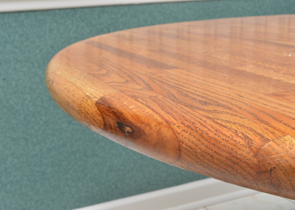 Round Butcher Block Top Table