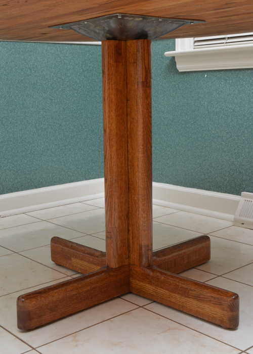 Round Butcher Block Top Table