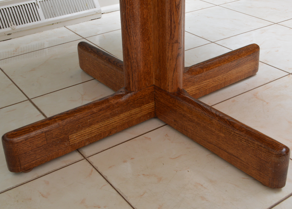 Round Butcher Block Top Table