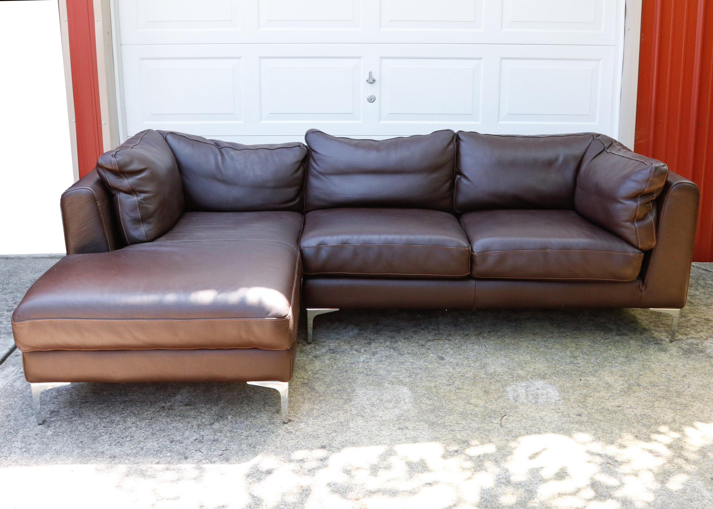 Albert Leather Chaise Sectional from Design Within Reach