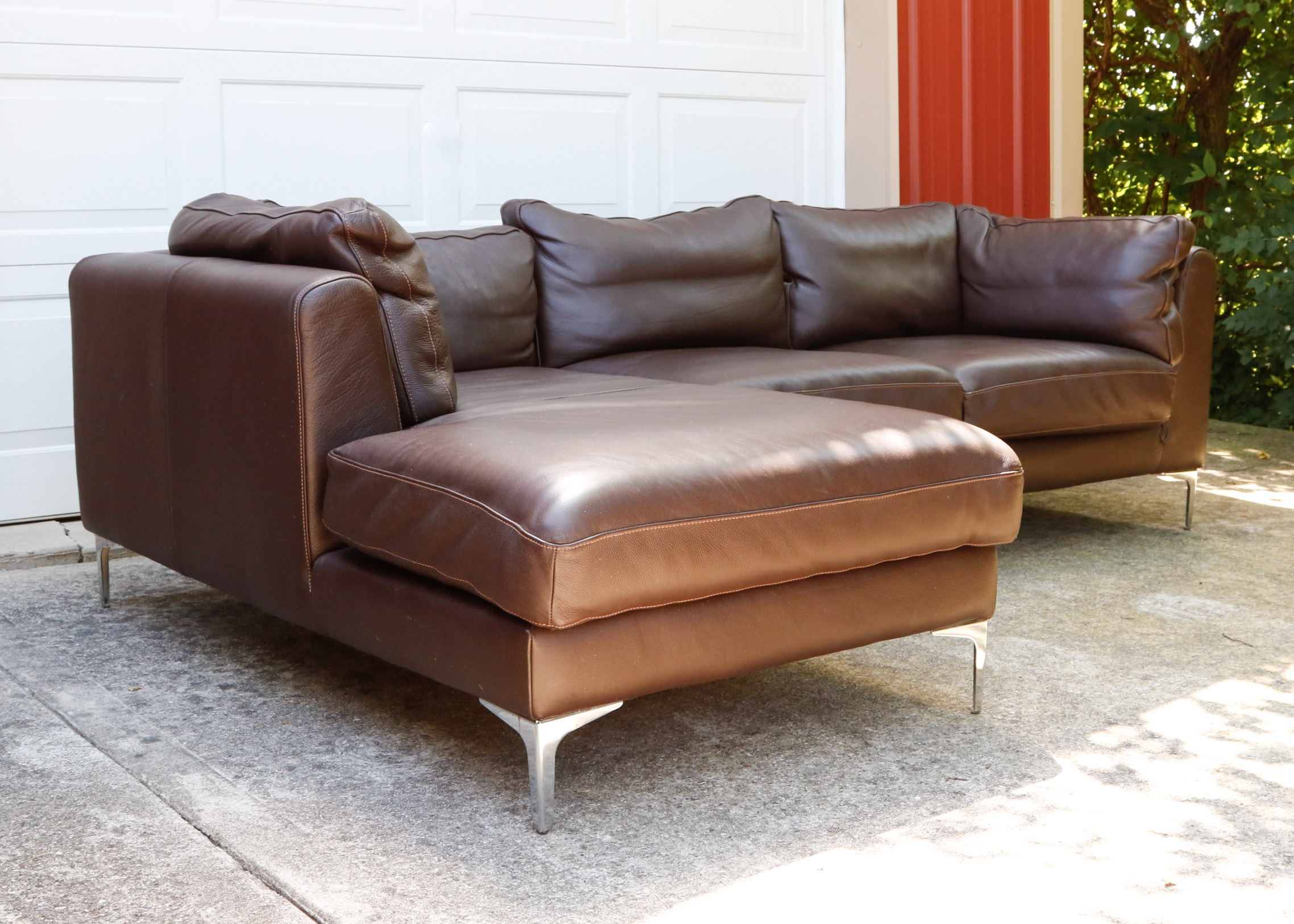 Albert Leather Chaise Sectional from Design Within Reach