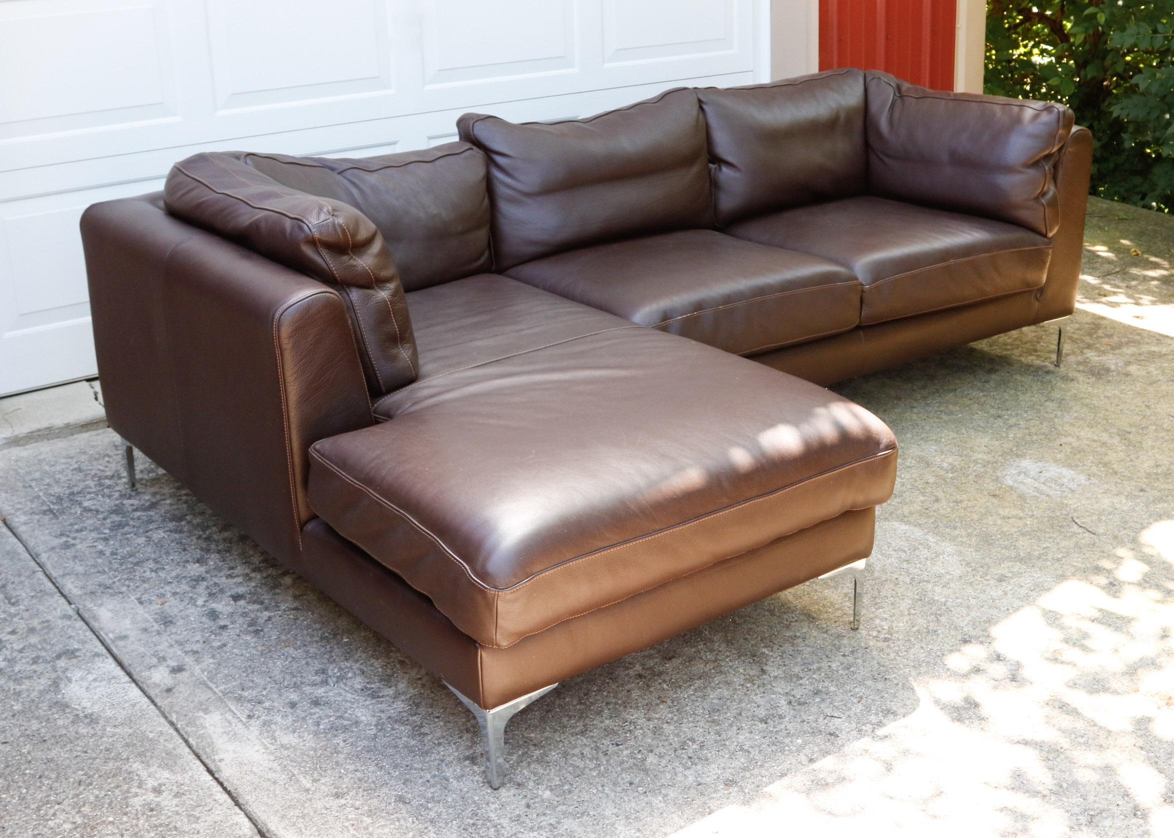 Albert Leather Chaise Sectional from Design Within Reach