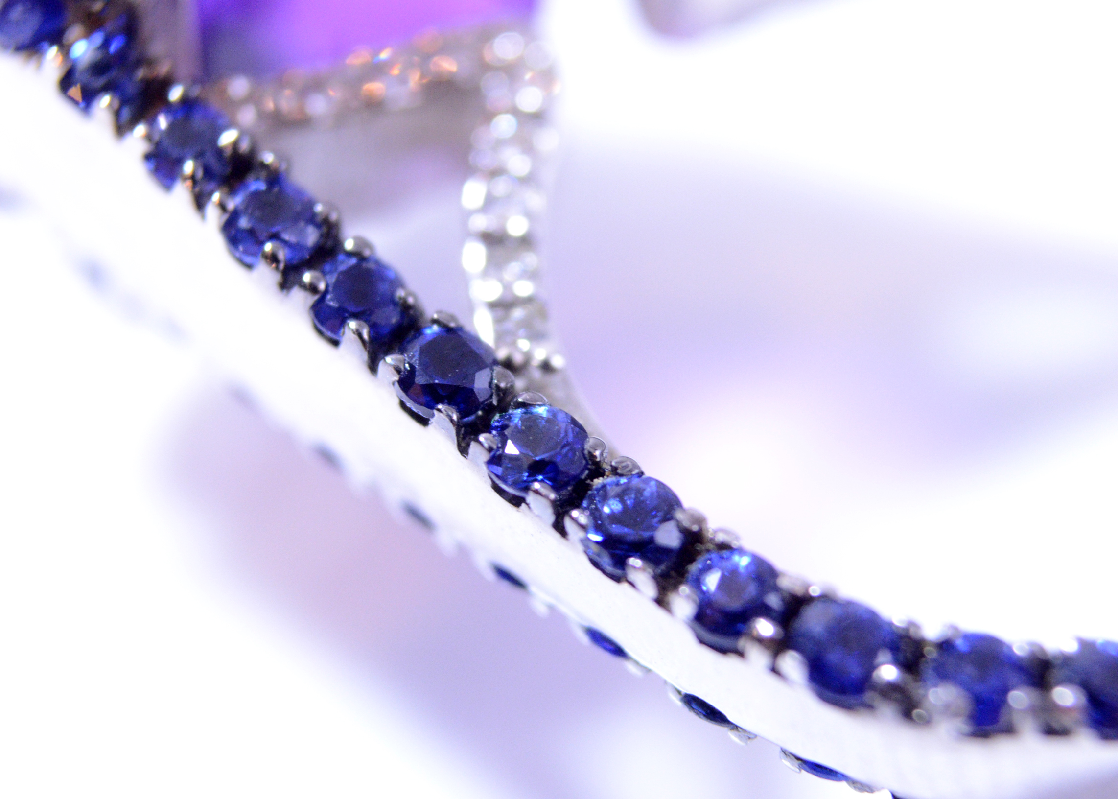 18K White Gold Amethyst and Diamond Ring