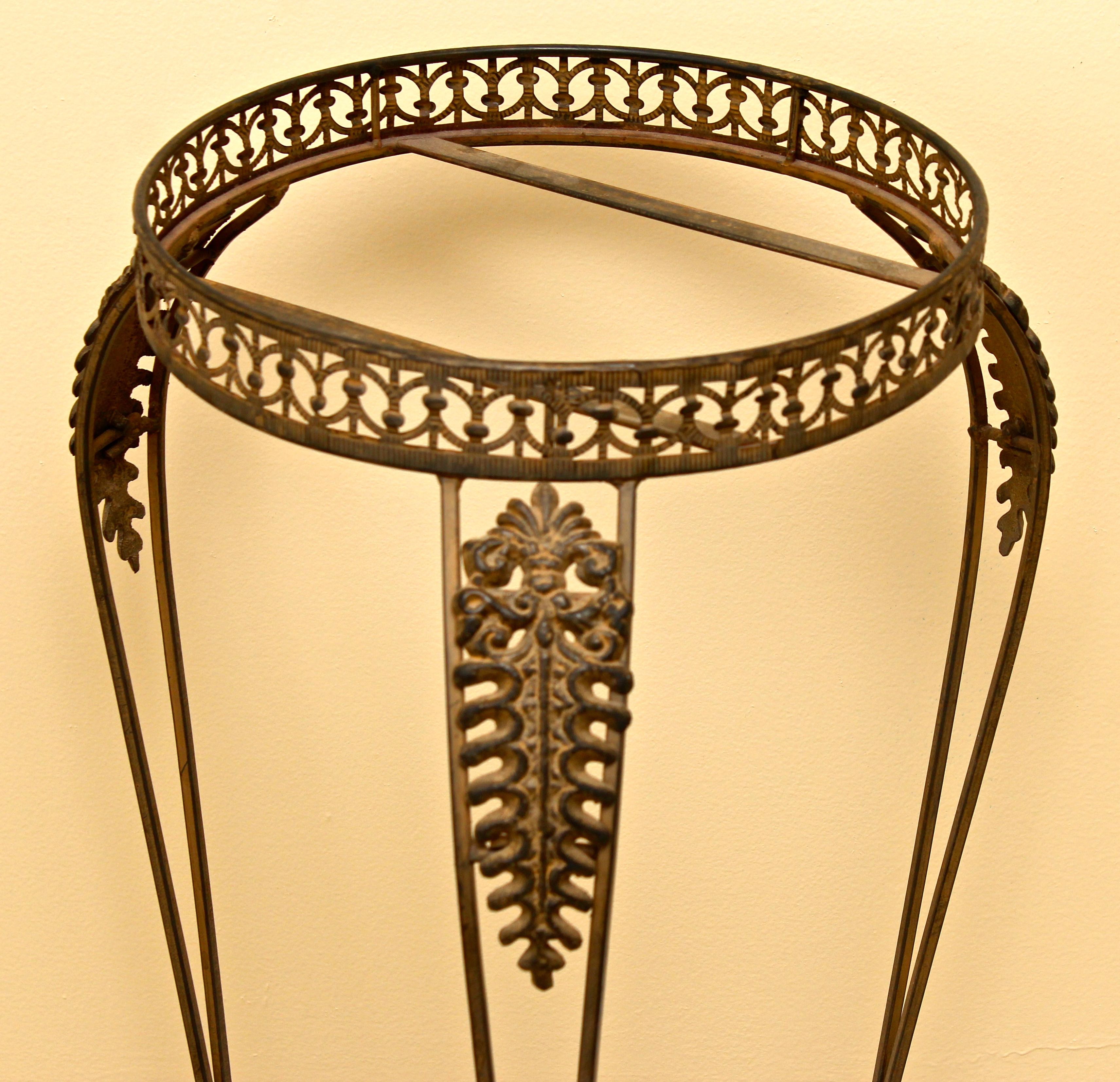 Vintage Mid Century Ornate Metal Plant Stand