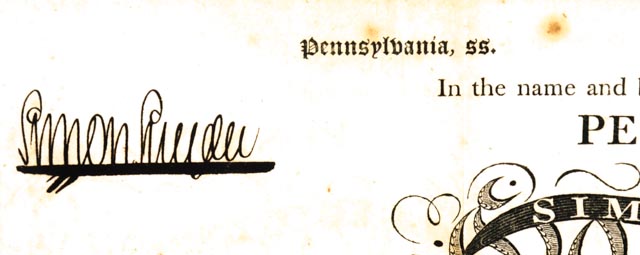 Reproduction 1811 Pennsylvania Militia Captain's Commission