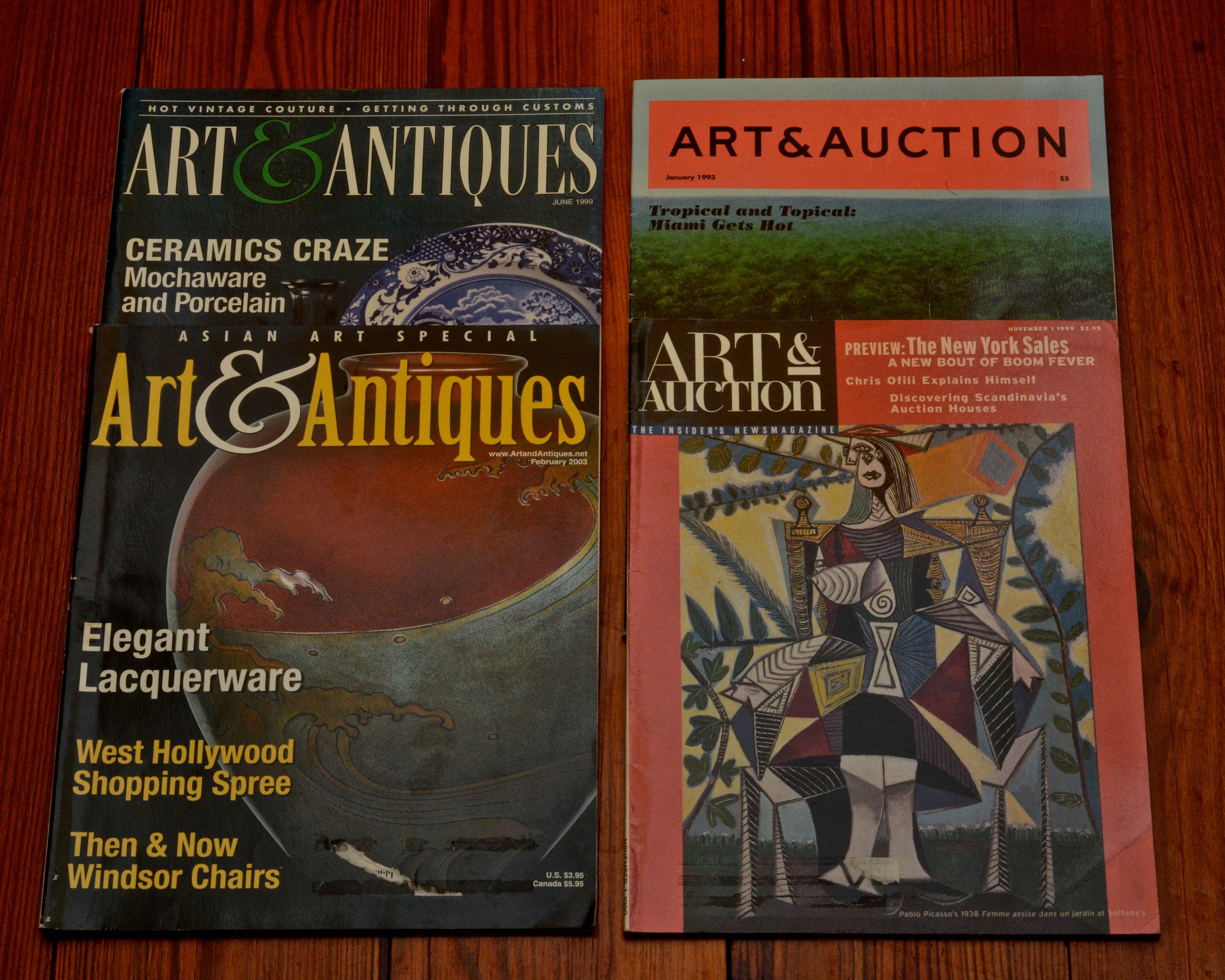 Collection of Art and Auction and Art and Antiques Magazines