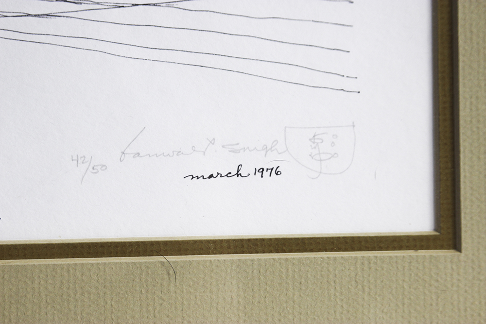 Signed Kanwal Prakash "K.P." Singh Lithograph