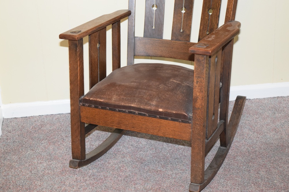 Antique Mission Style Oak Rocker
