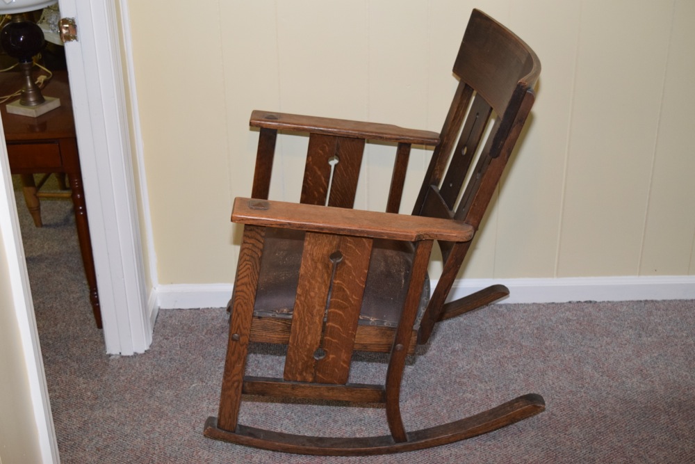 Antique Mission Style Oak Rocker