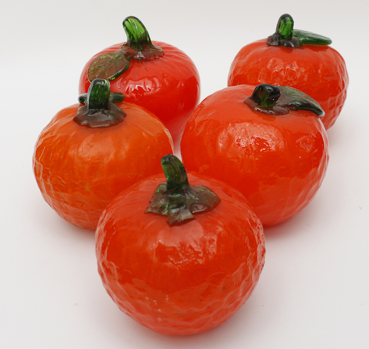 Group of Decorative Glass Fruit