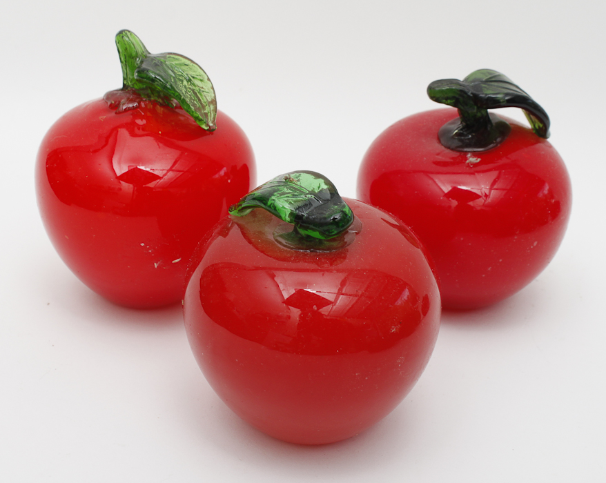 Group of Decorative Glass Fruit