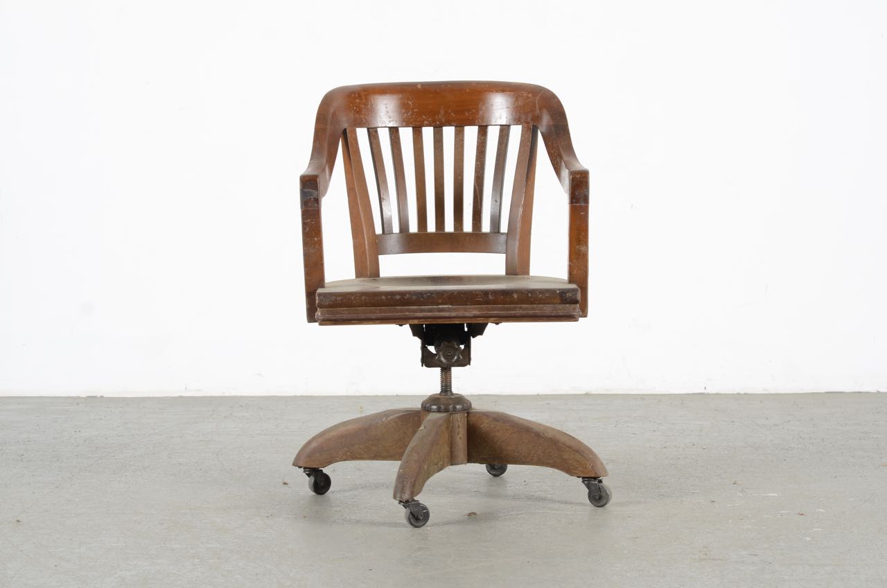 Vintage Solid Oak W.H. Gunlocke Chair