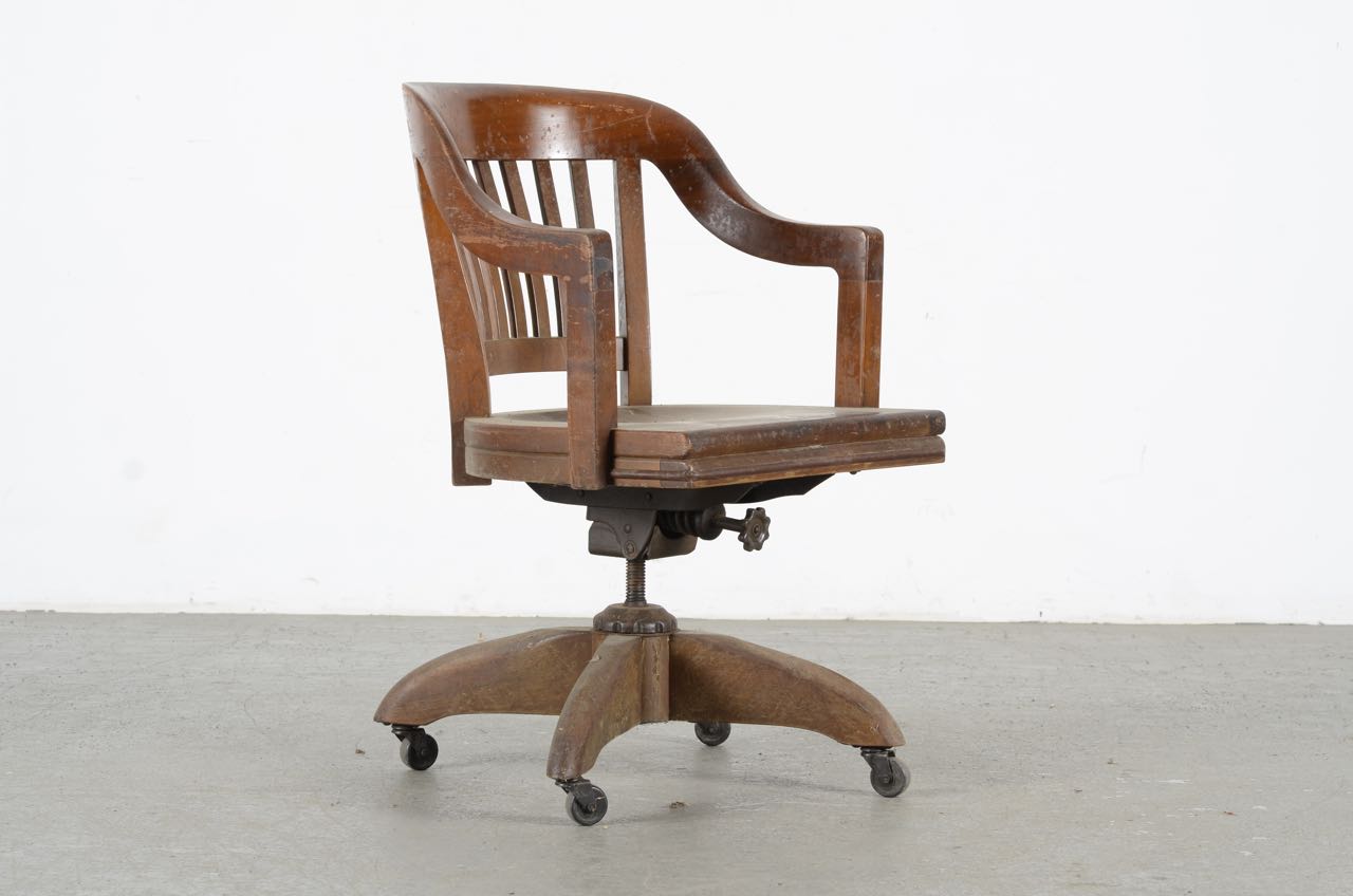 Vintage Solid Oak W.H. Gunlocke Chair