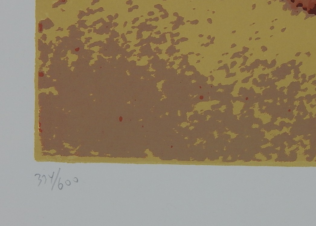 Unframed Signed L/E Lorenzo Bergen Silkscreen - 'Horse Race'