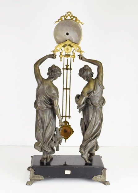 Ansonia "Fisher & Hunter" Swing Arm Clock, Circa 1890