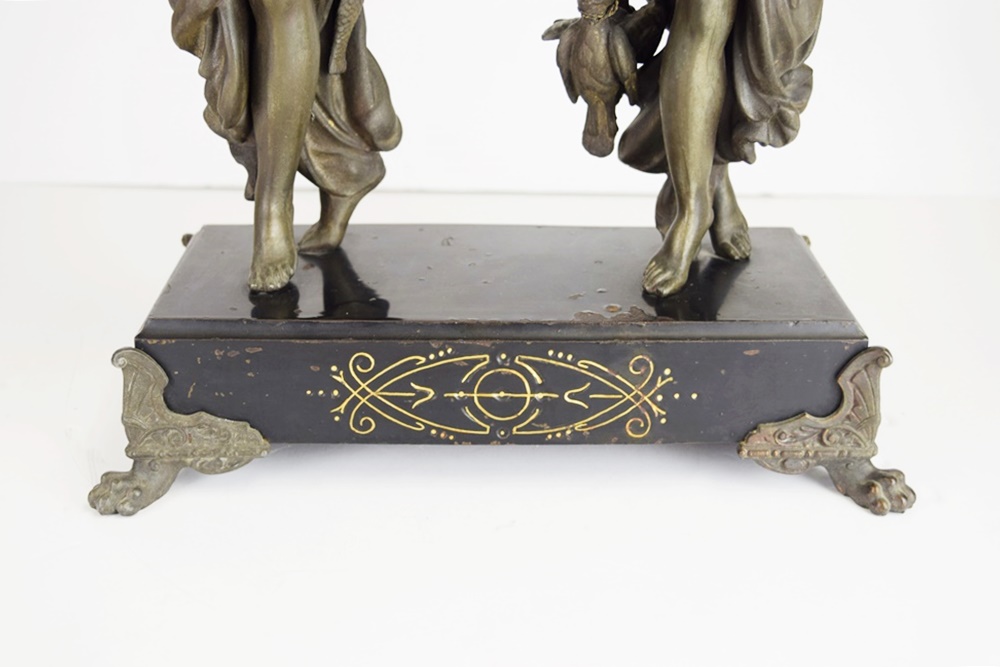 Ansonia "Fisher & Hunter" Swing Arm Clock, Circa 1890