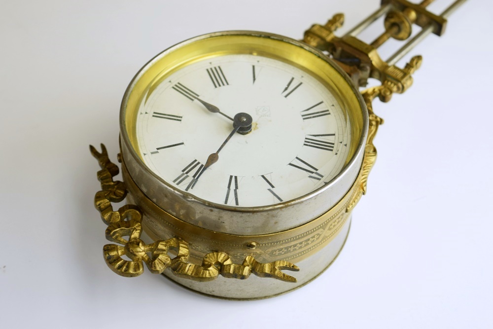 Ansonia "Fisher & Hunter" Swing Arm Clock, Circa 1890
