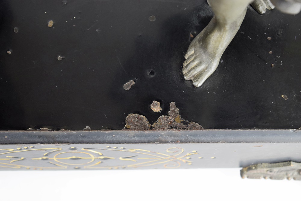 Ansonia "Fisher & Hunter" Swing Arm Clock, Circa 1890