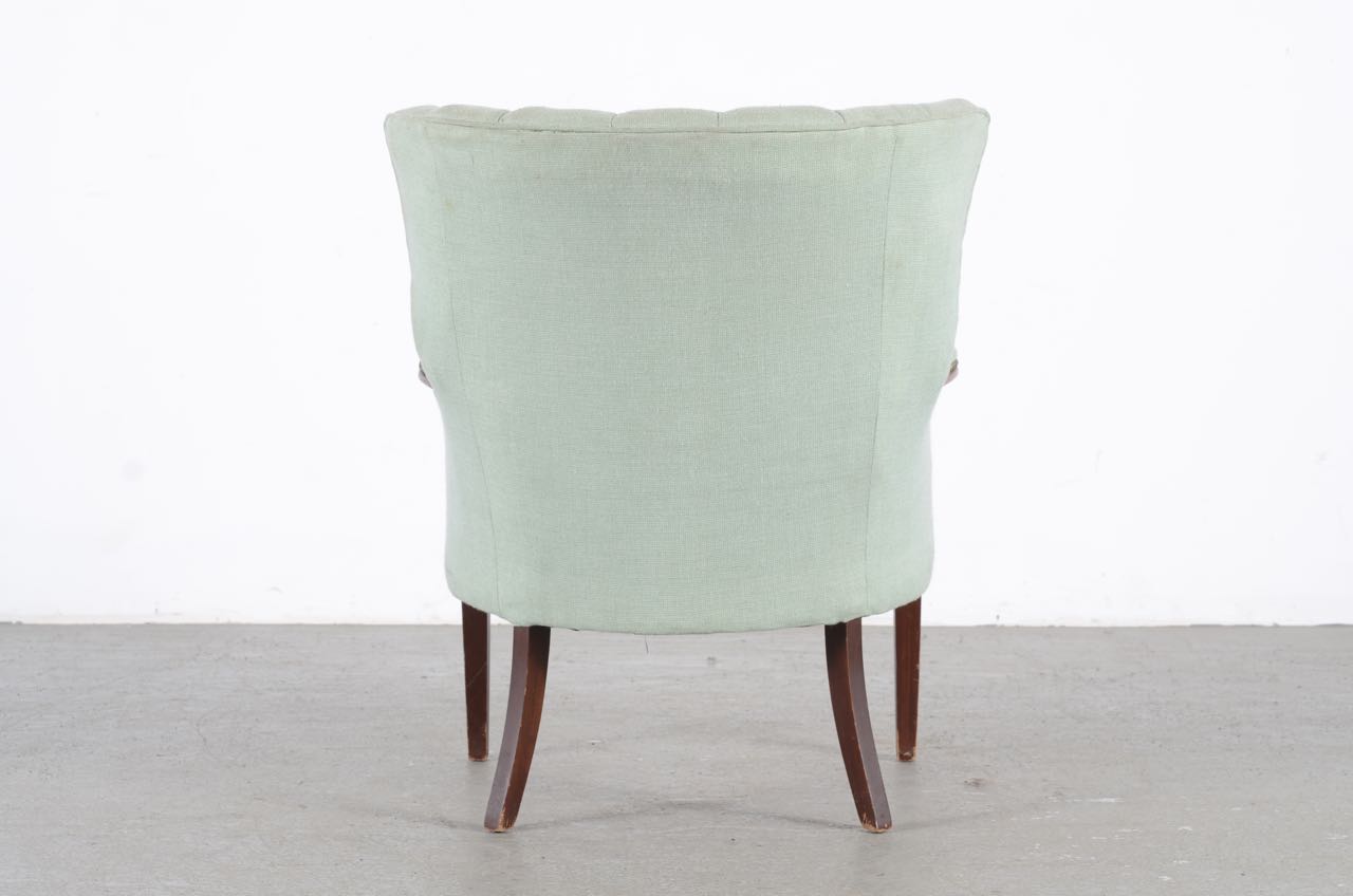 Upholstered Fan Back Occasional Chair