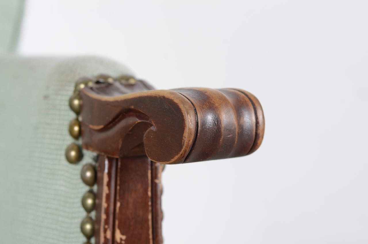 Upholstered Fan Back Occasional Chair