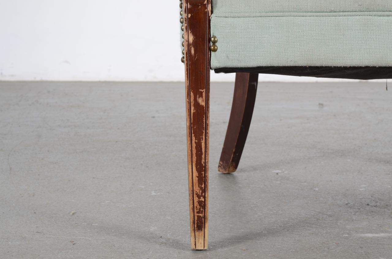 Upholstered Fan Back Occasional Chair