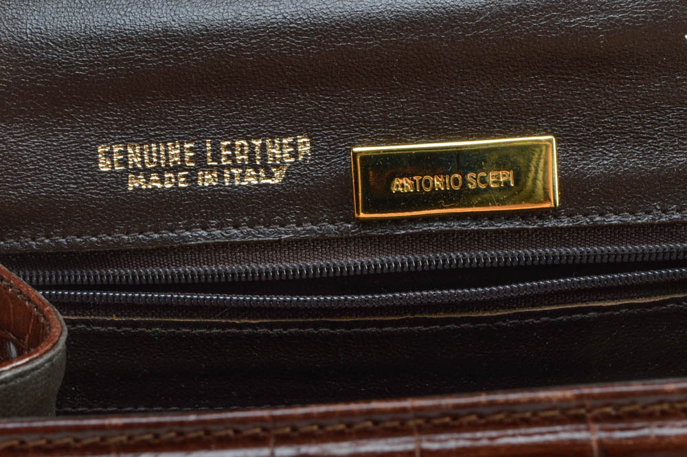 Antonio Scepi Crocodile Leather Hand Bag