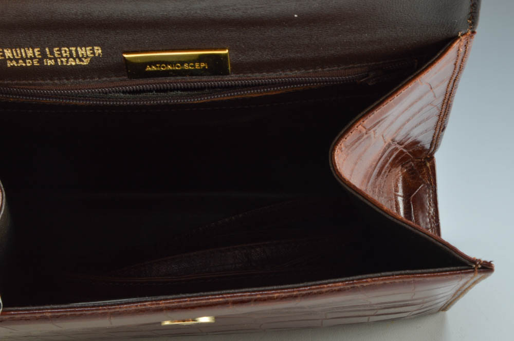 Antonio Scepi Crocodile Leather Hand Bag