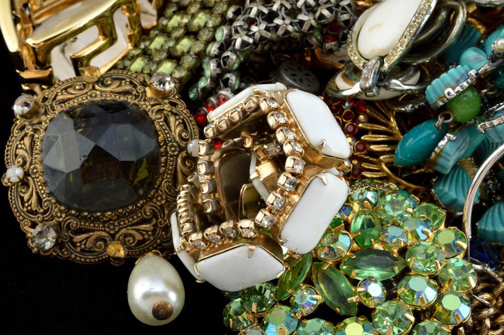 Large Group of Vintage Costume Jewelry