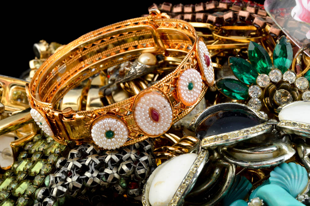 Large Group of Vintage Costume Jewelry