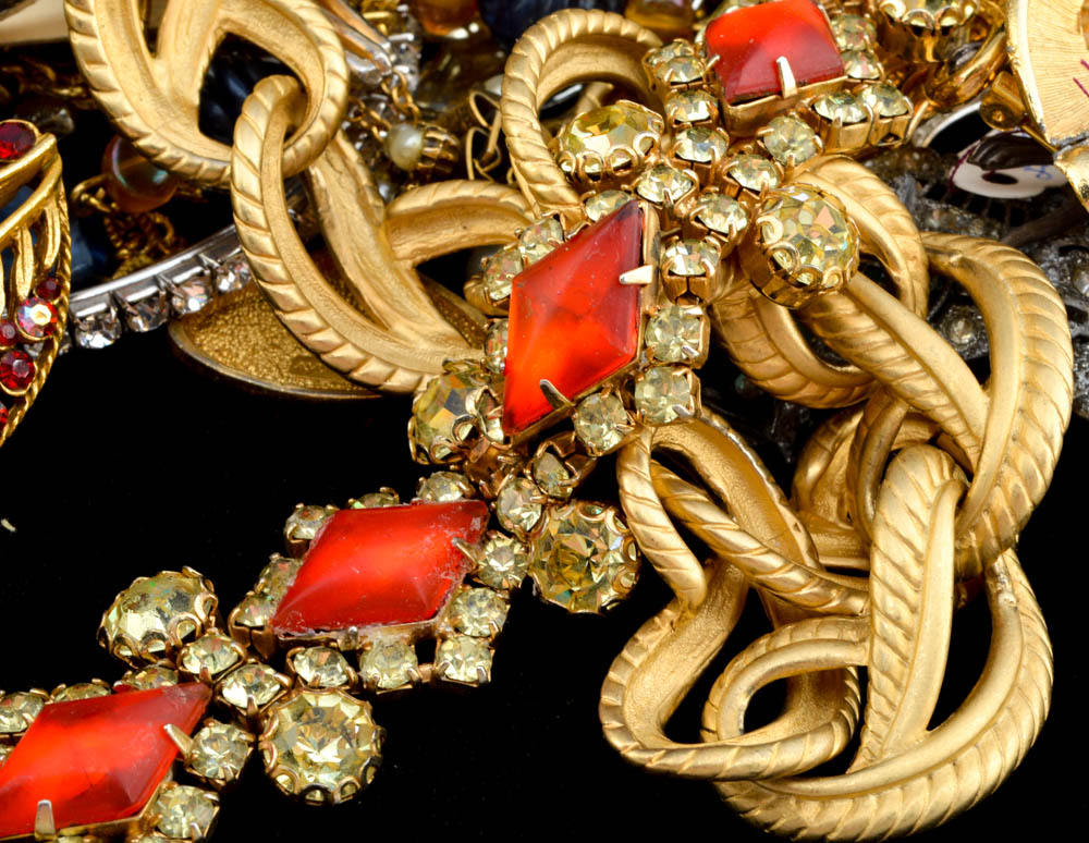 Large Group of Vintage Costume Jewelry