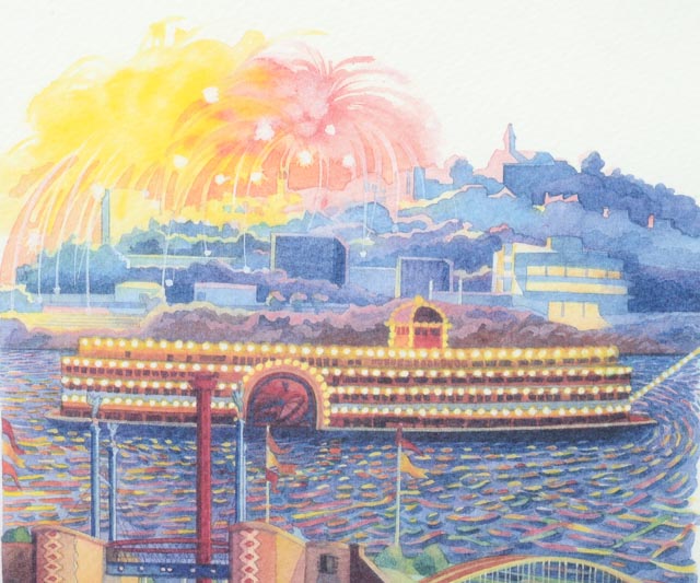 Jan Brown Checco "Riverfront" Signed L/E Photo Offset Lithograph