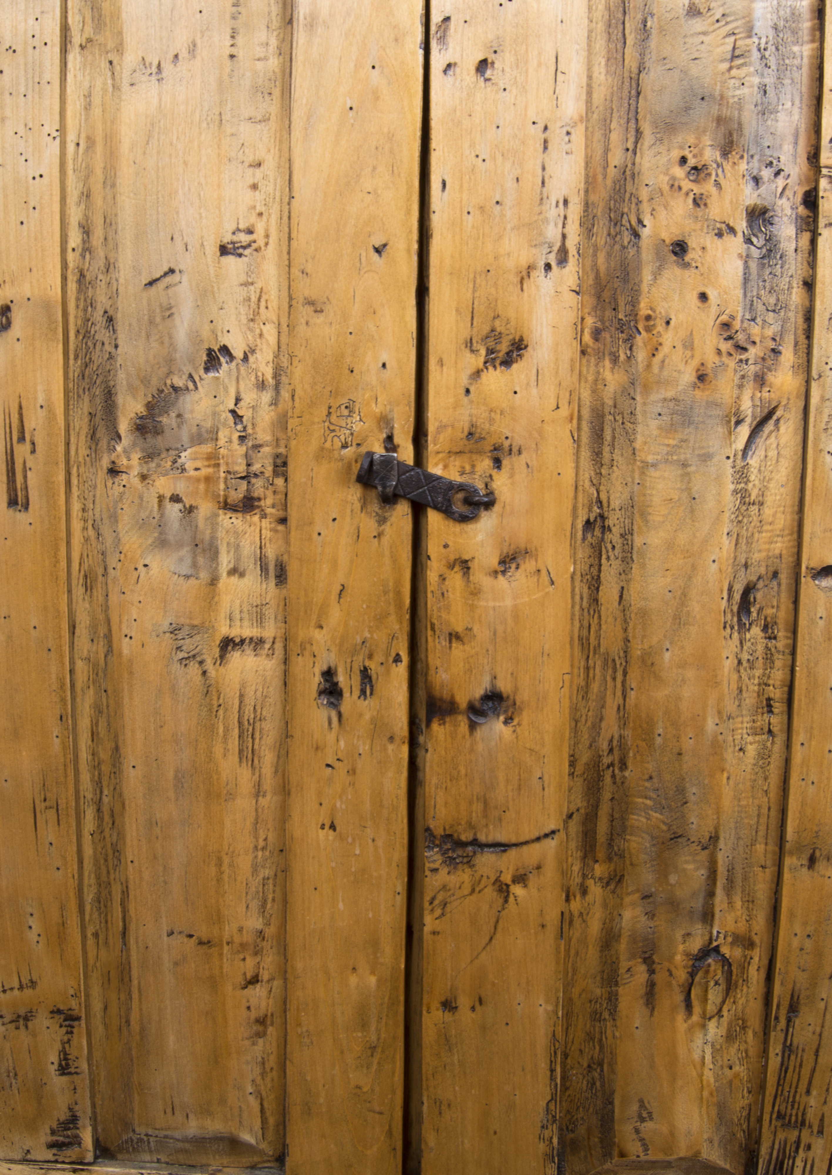 Antique Farmhouse Rustic Wood Pantry Cabinet
