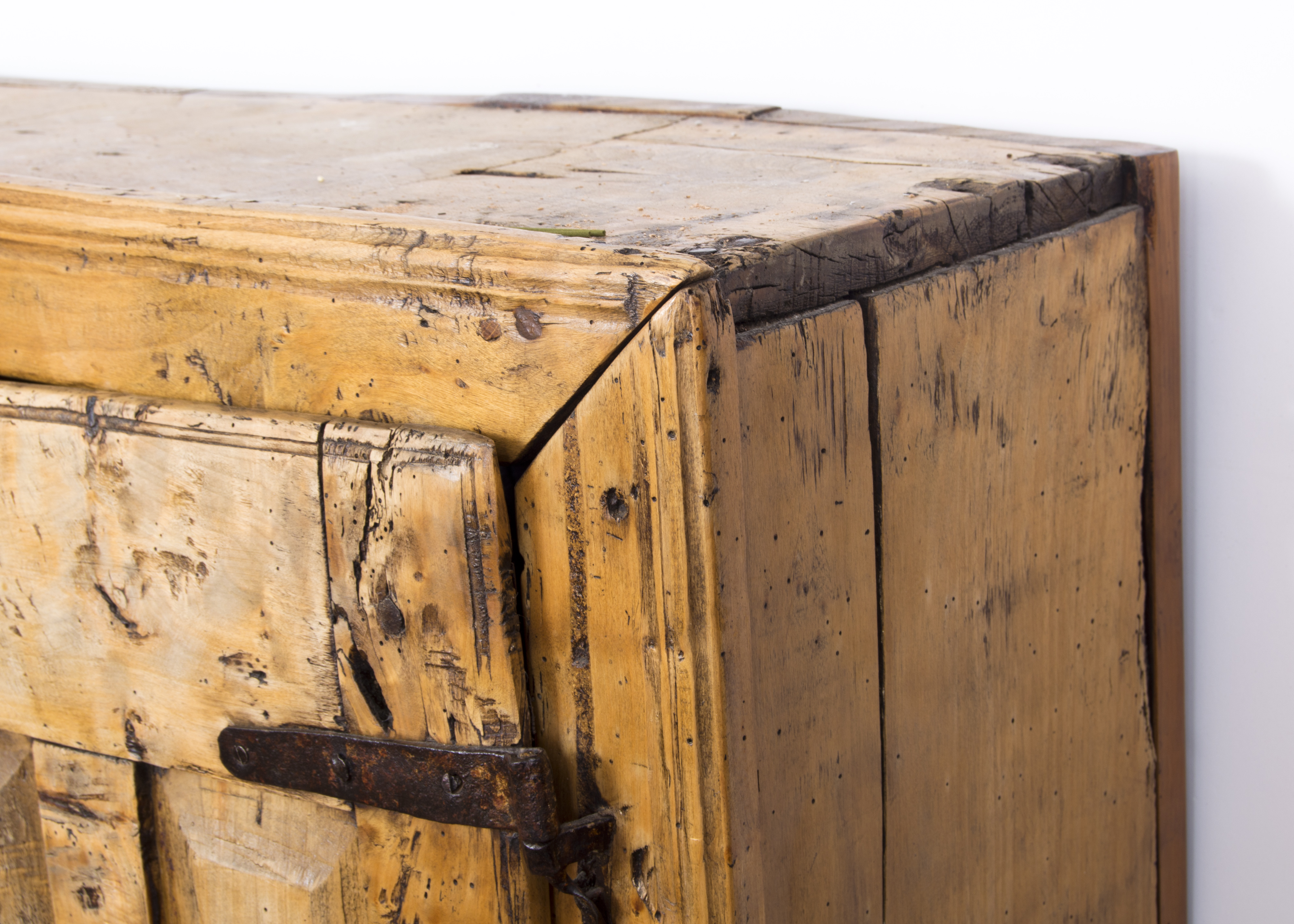 Antique Farmhouse Rustic Wood Pantry Cabinet