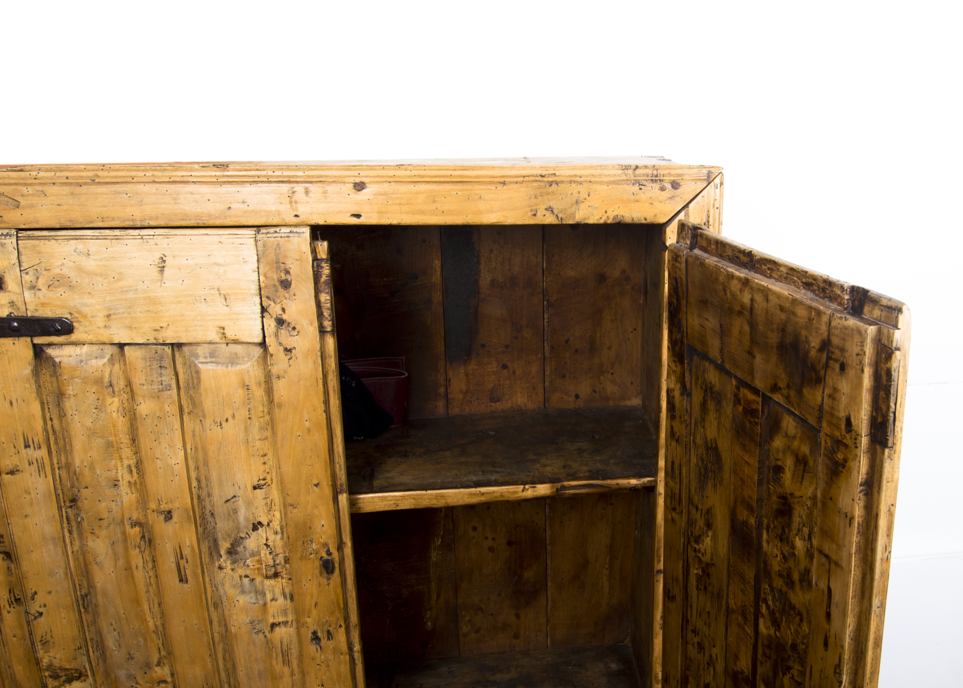 Antique Farmhouse Rustic Wood Pantry Cabinet