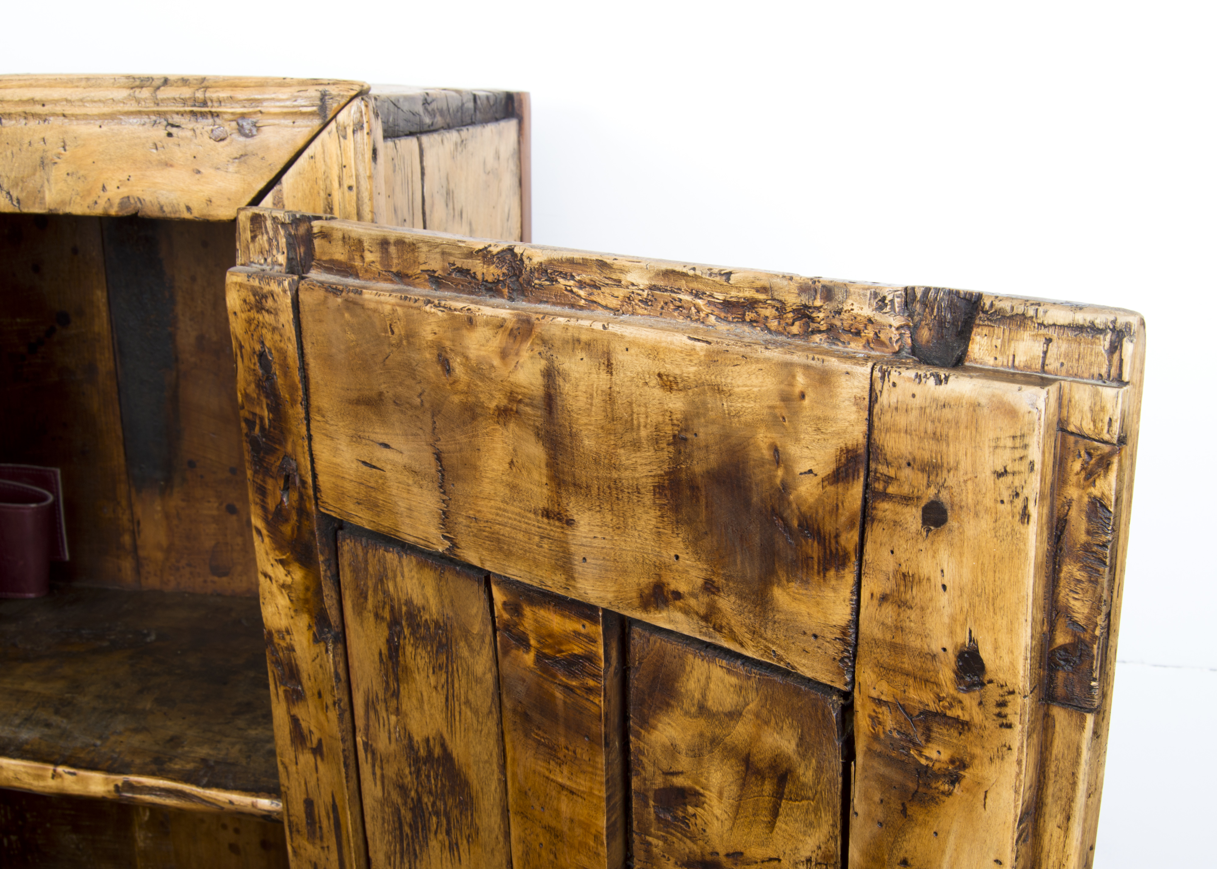 Antique Farmhouse Rustic Wood Pantry Cabinet