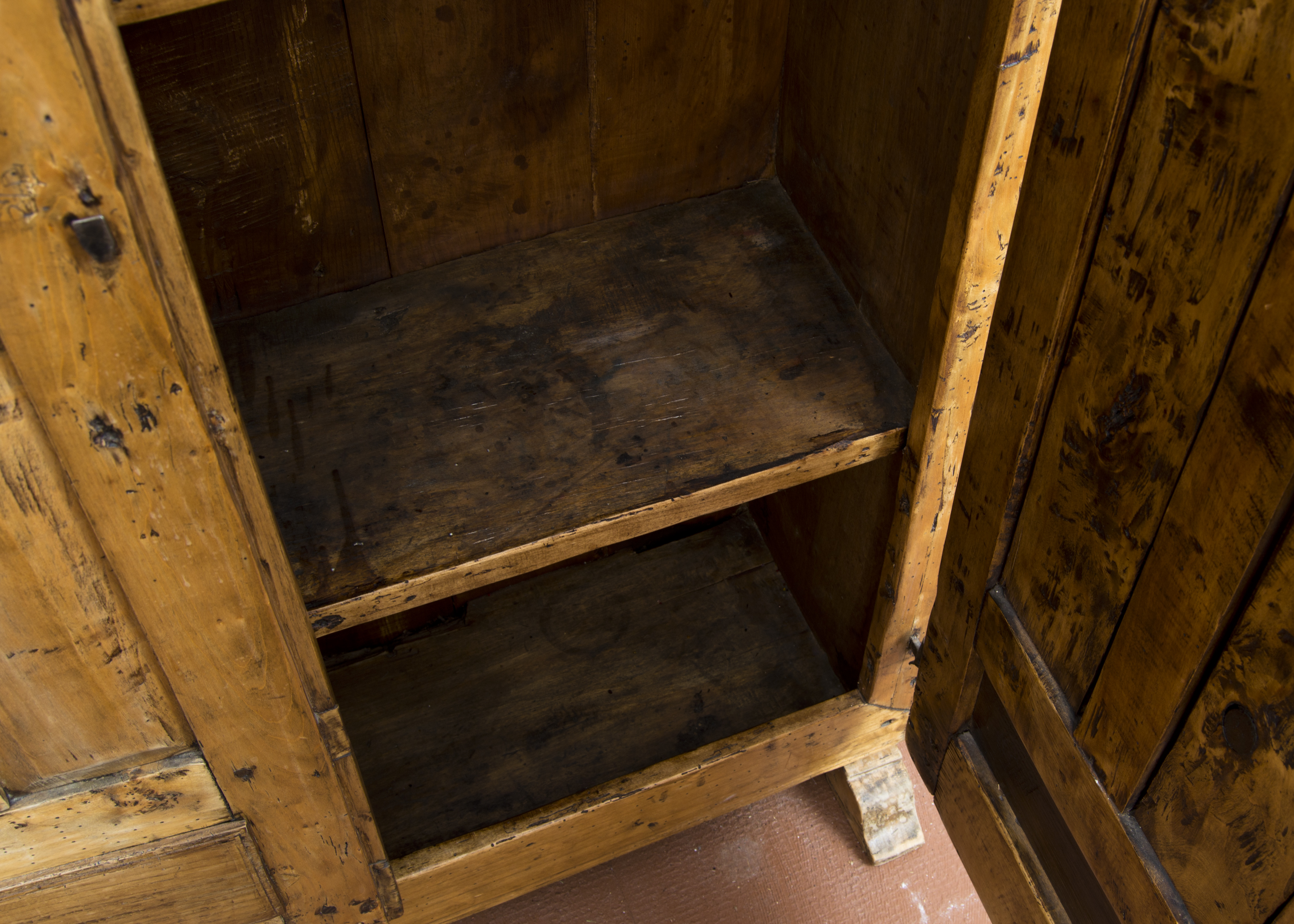 Antique Farmhouse Rustic Wood Pantry Cabinet