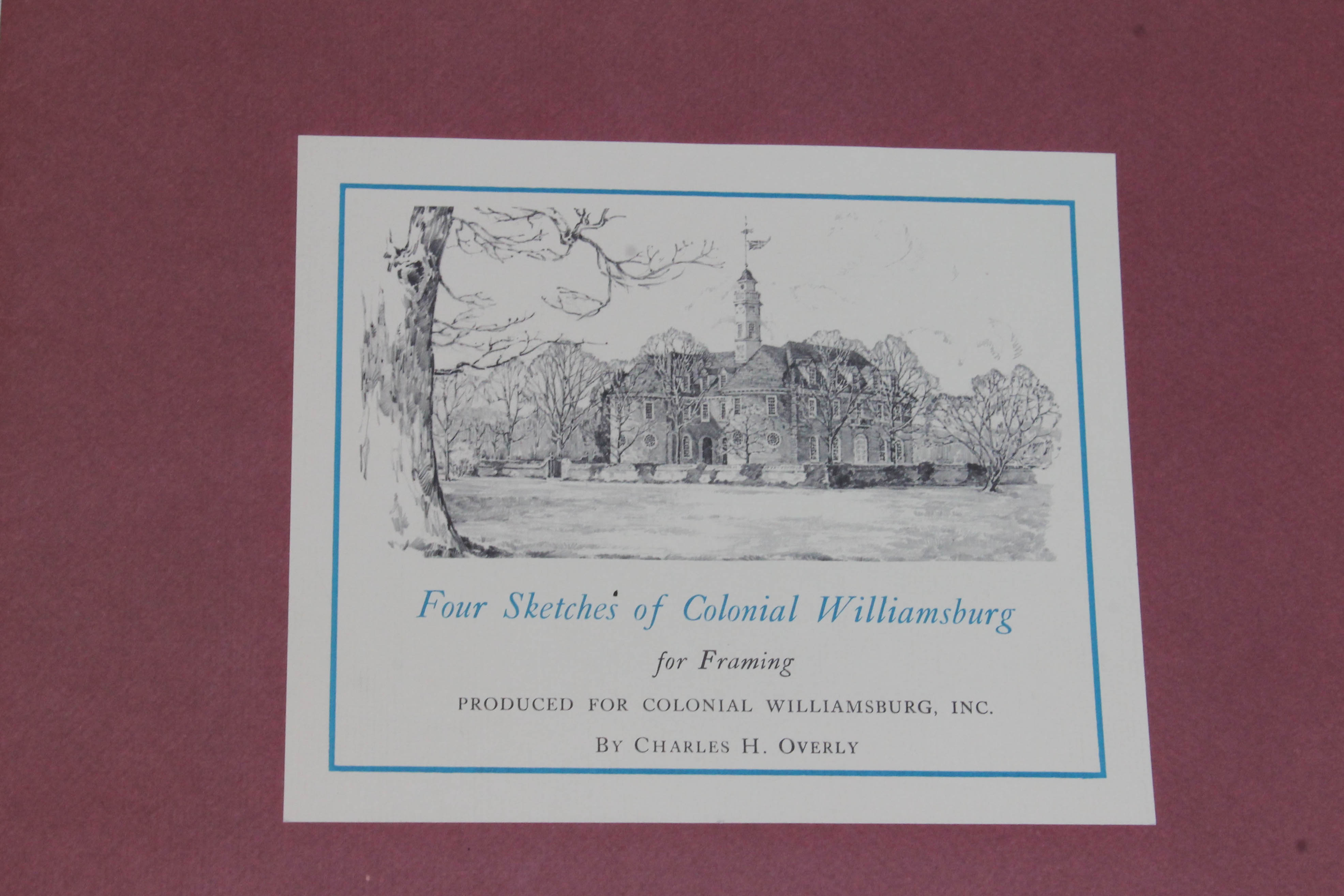 Collection of Colonial Williamsburg Prints and Sketches