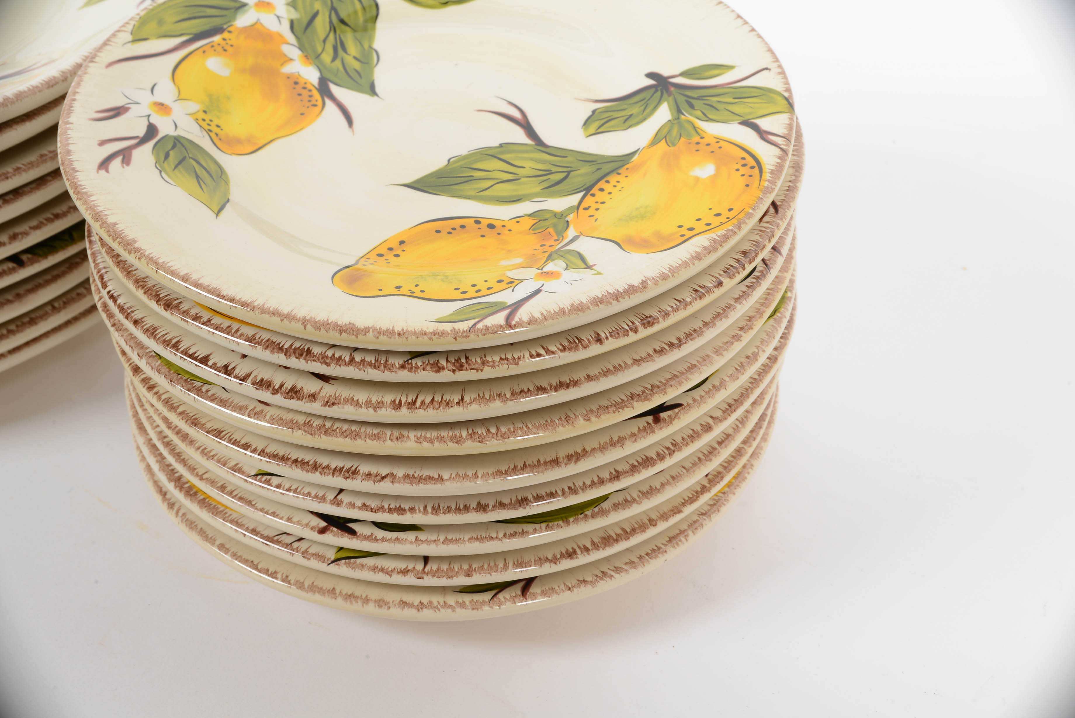Set of Lemon Themed Plates