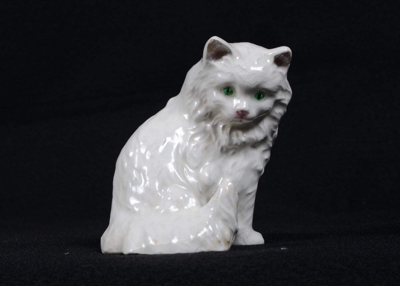 Ceramic Animal Figurines Raccoon and Cat
